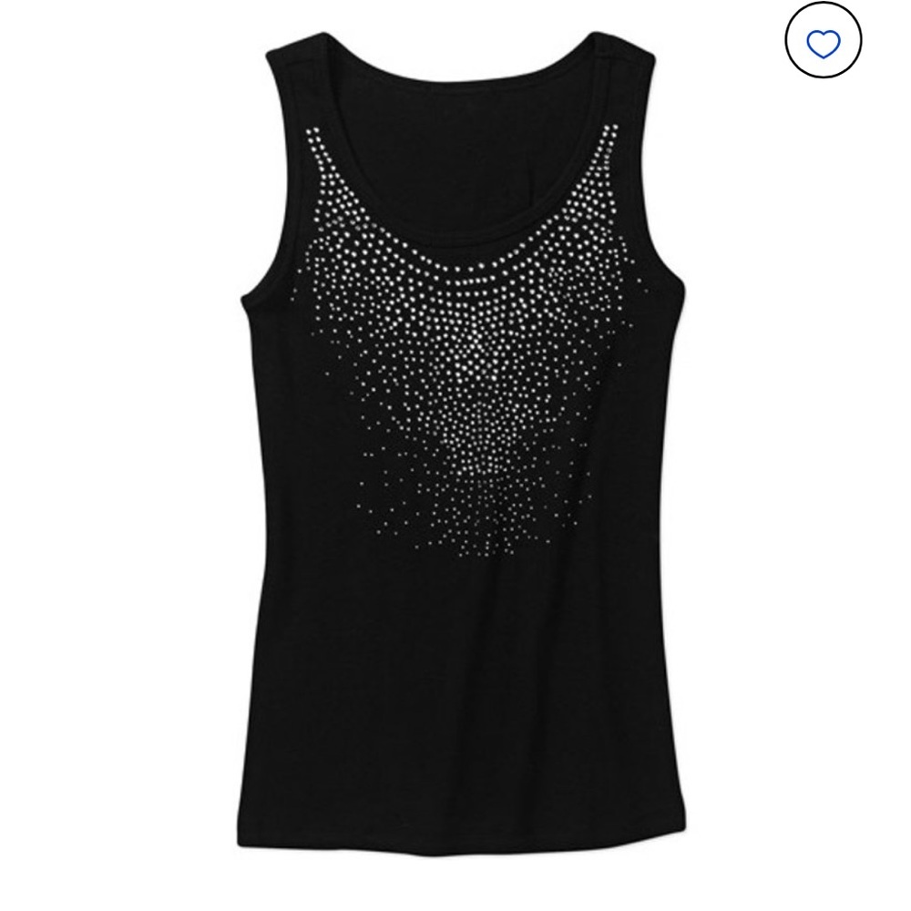 Isabella Rodriguez Black Tank Top with Metallic Details